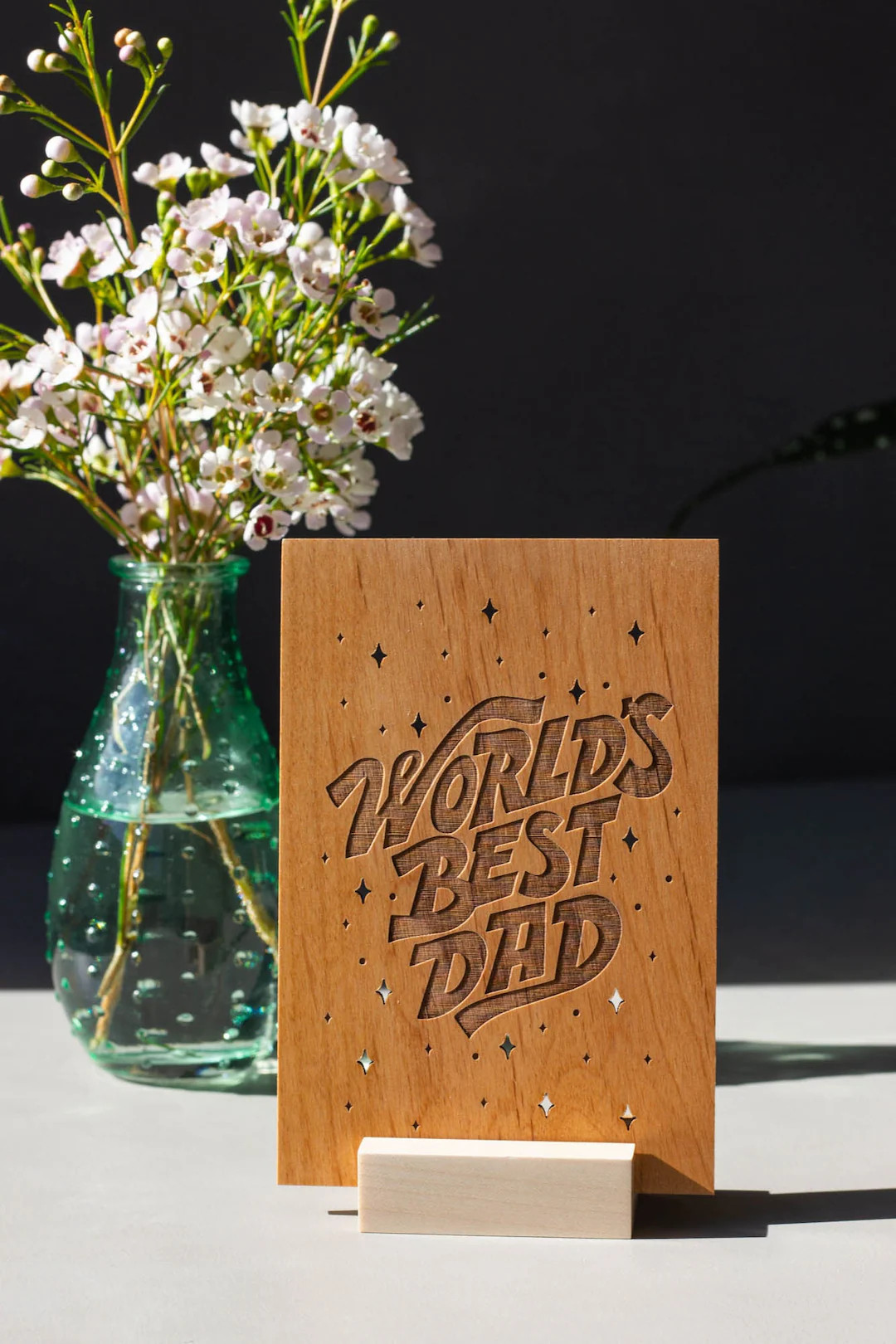 World's Best Dad Wood Father's Day Card [personalized Gifts for Dad, Custom Message, Birthday, Ju... | Etsy (Global)