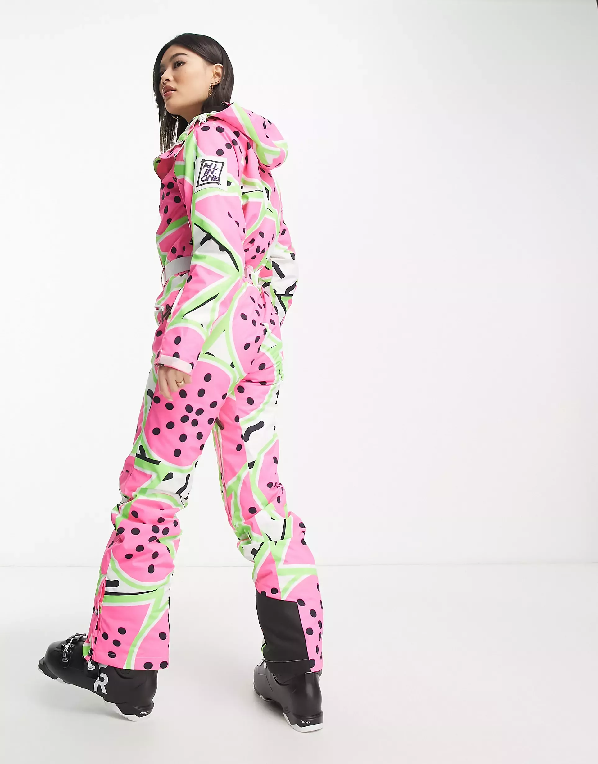 ASOS 4505 ski suit with retro geo print detail, ASOS