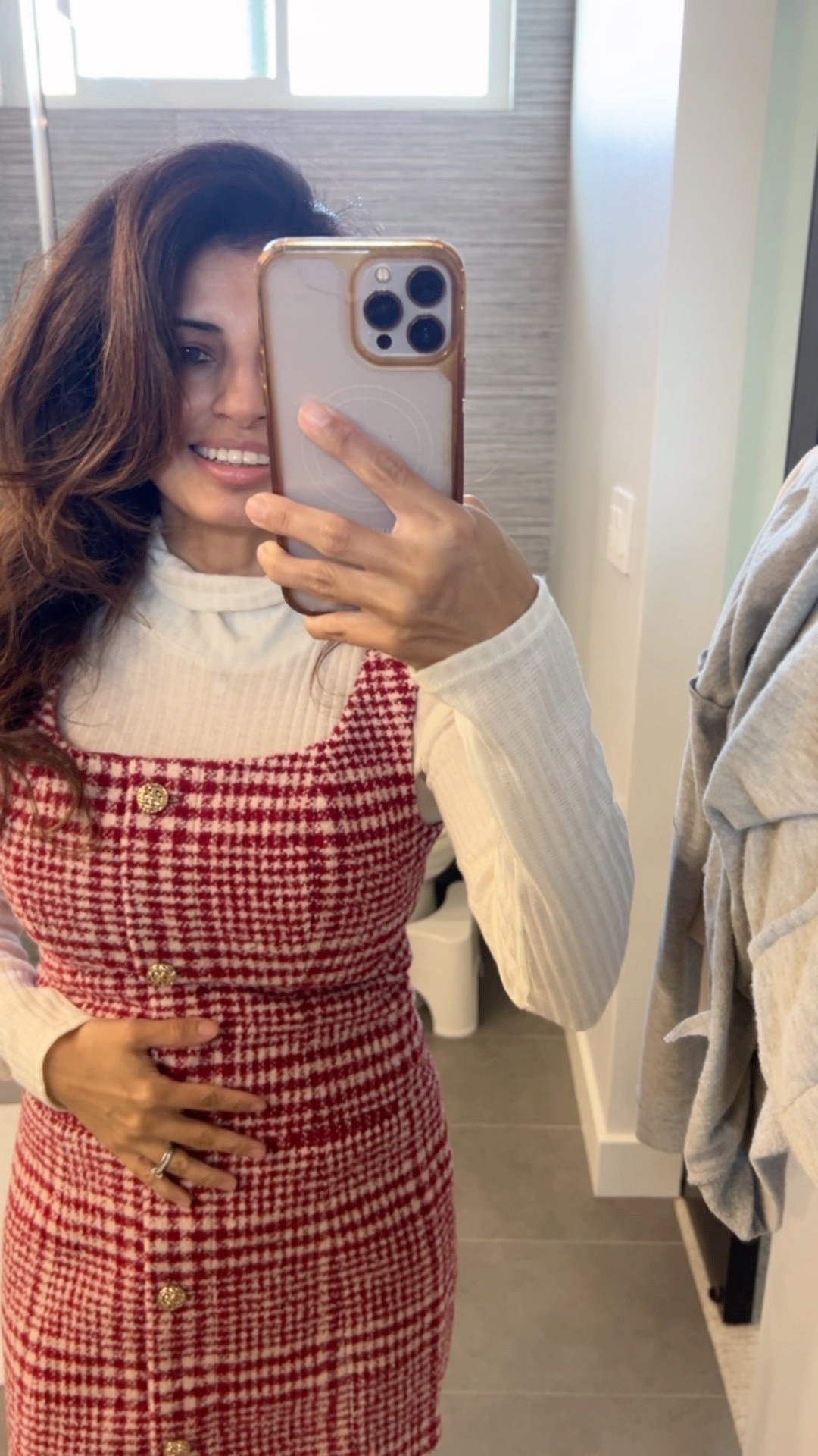 French connection dress size 4. Love the fit on this width and without the turtleneck. Turtleneck not included.  Not on sale  

Nordstrom. 