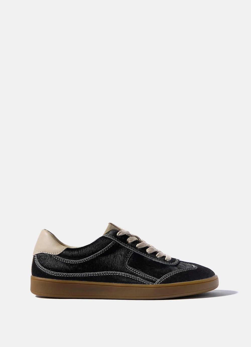 Jen Brown Leather Textured Trainers | Mint Velvet - ROW