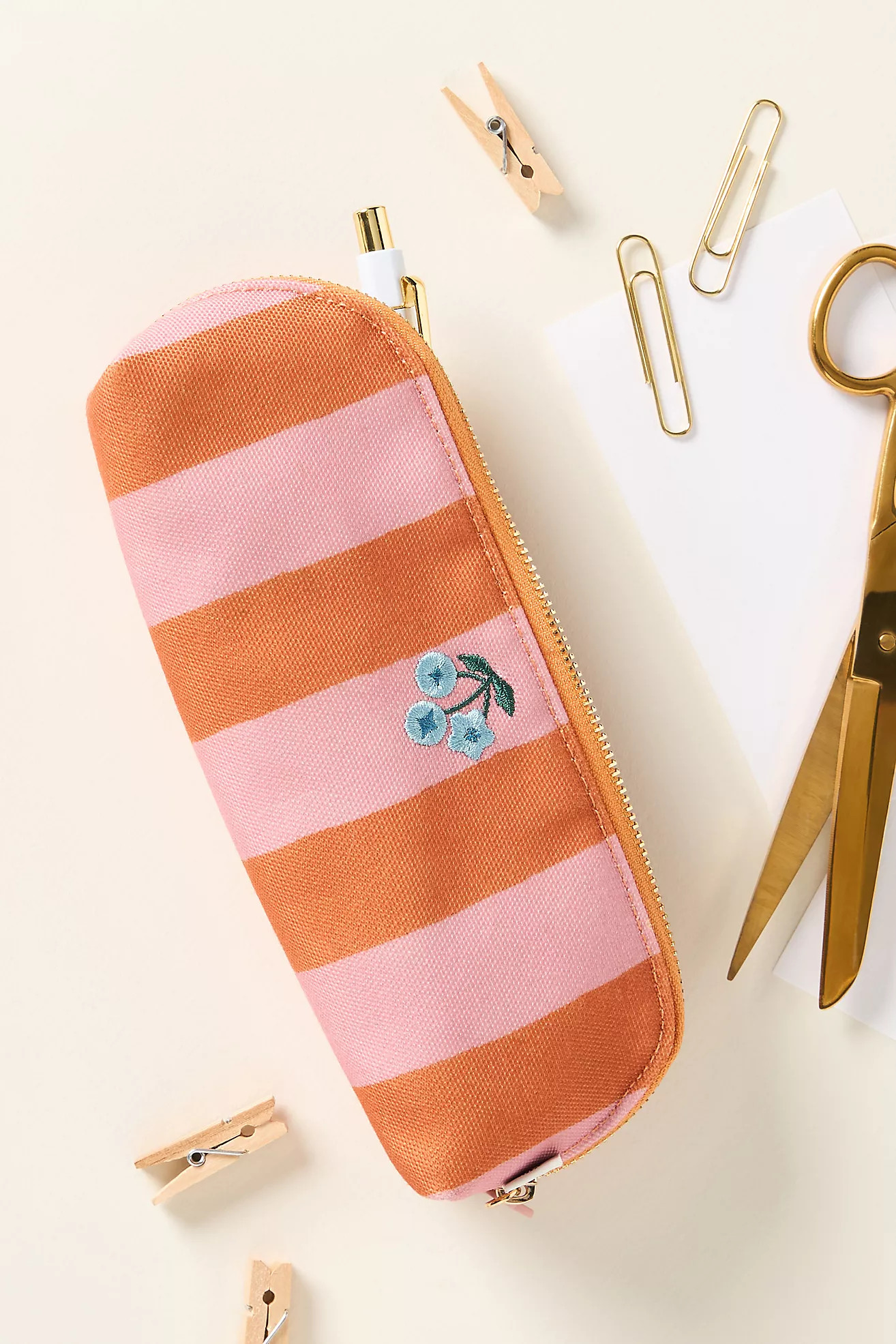 Papier Stripe Pencil Case | Anthropologie (US)