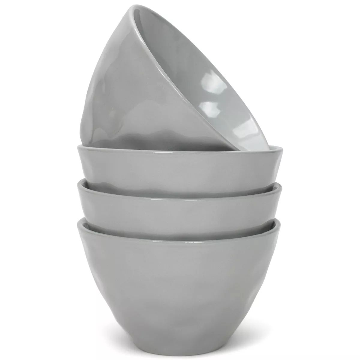 Elanze Designs Dimpled Ceramic 5.5 inch Contemporary Serving Bowls Set of 4, Cool Grey | Target