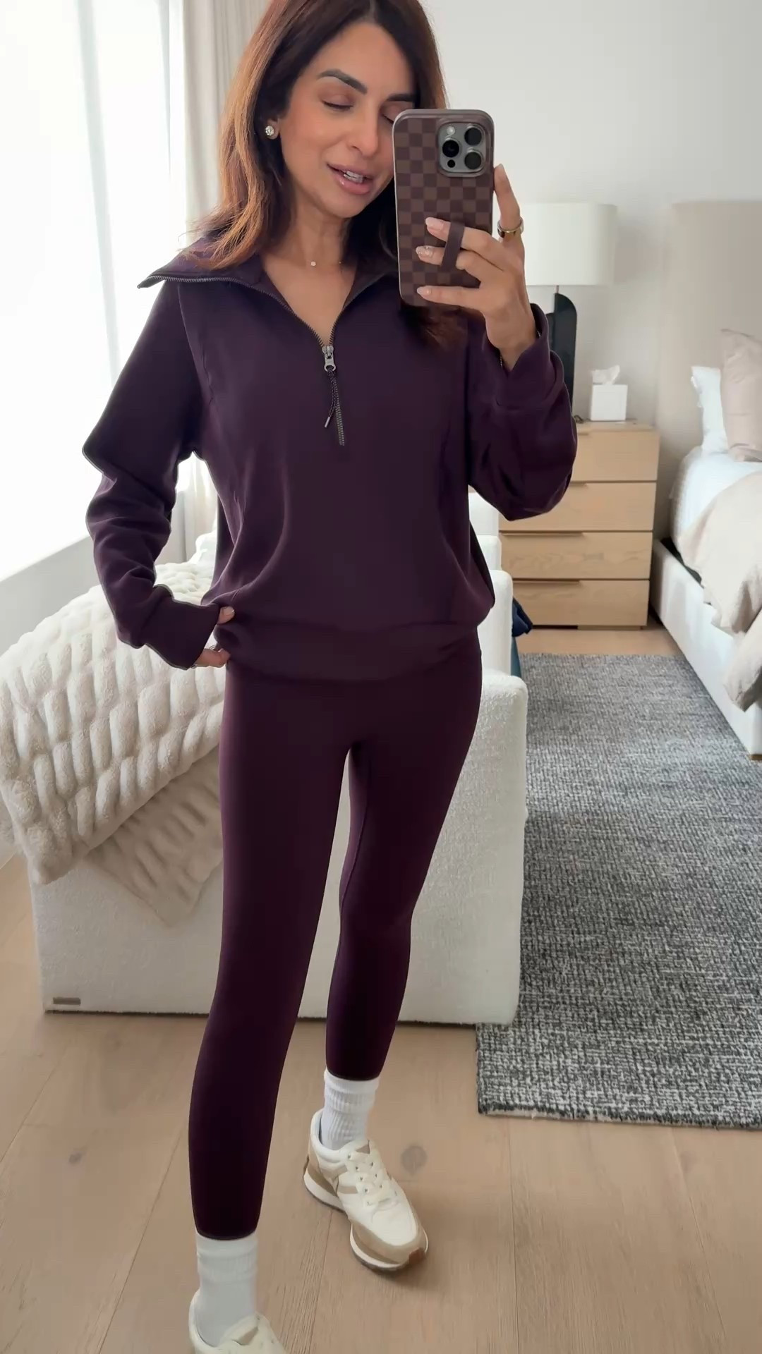 I love this blackberry color from spanx!! I am wearing my true size XS in top and I size up to a small in leggings, these are the 7/8 length. Code NASREENXSPANX gets 15% off for new customers!

#LTKActive #LTKPetite #LTKootd