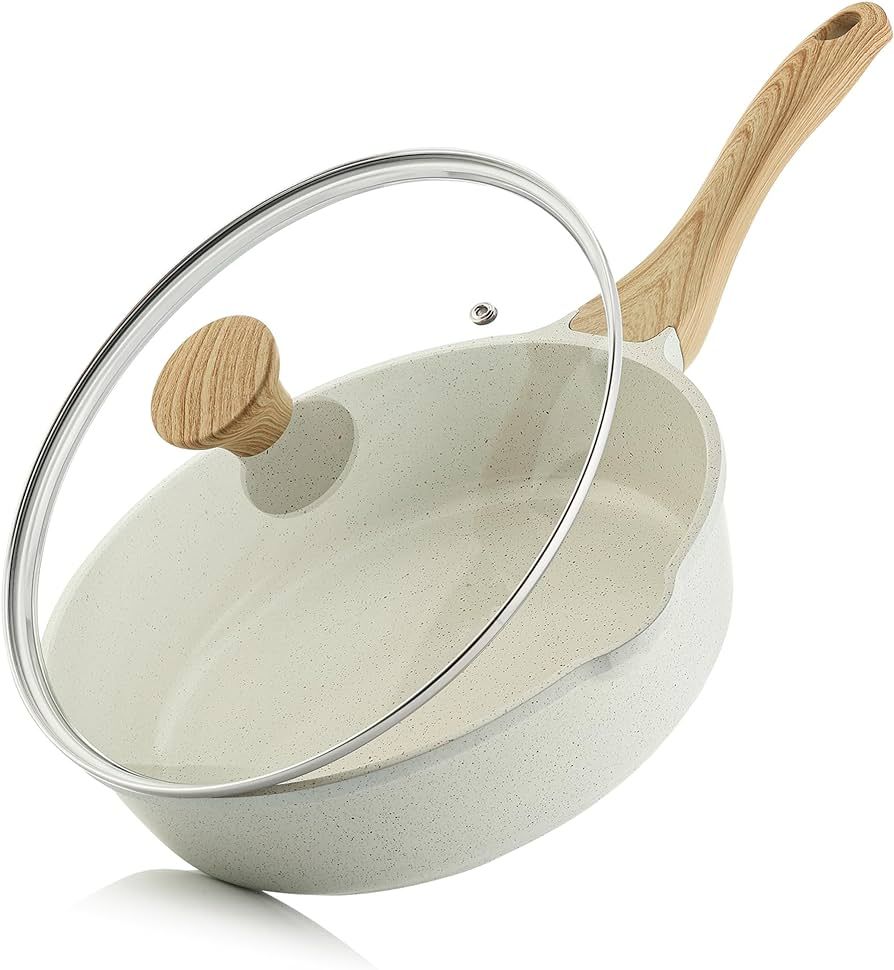 SENSARTE Nonstick Ceramic Sauté Pan 11-Inch, Non-toxic Deep Frying Pan Skillet with Lid, Healthy... | Amazon (US)