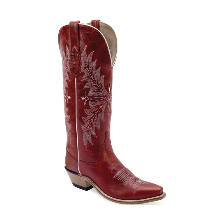 Old West Womens Western Red Leather Cowboy Boots 8.5 B - Walmart.com | Walmart (US)