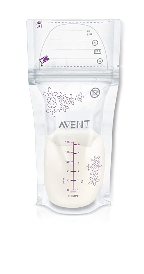 Philips AVENT Breast Milk Storage Bags, Clear, 6 Ounce, 50 Pack, SCF603/50 | Amazon (US)