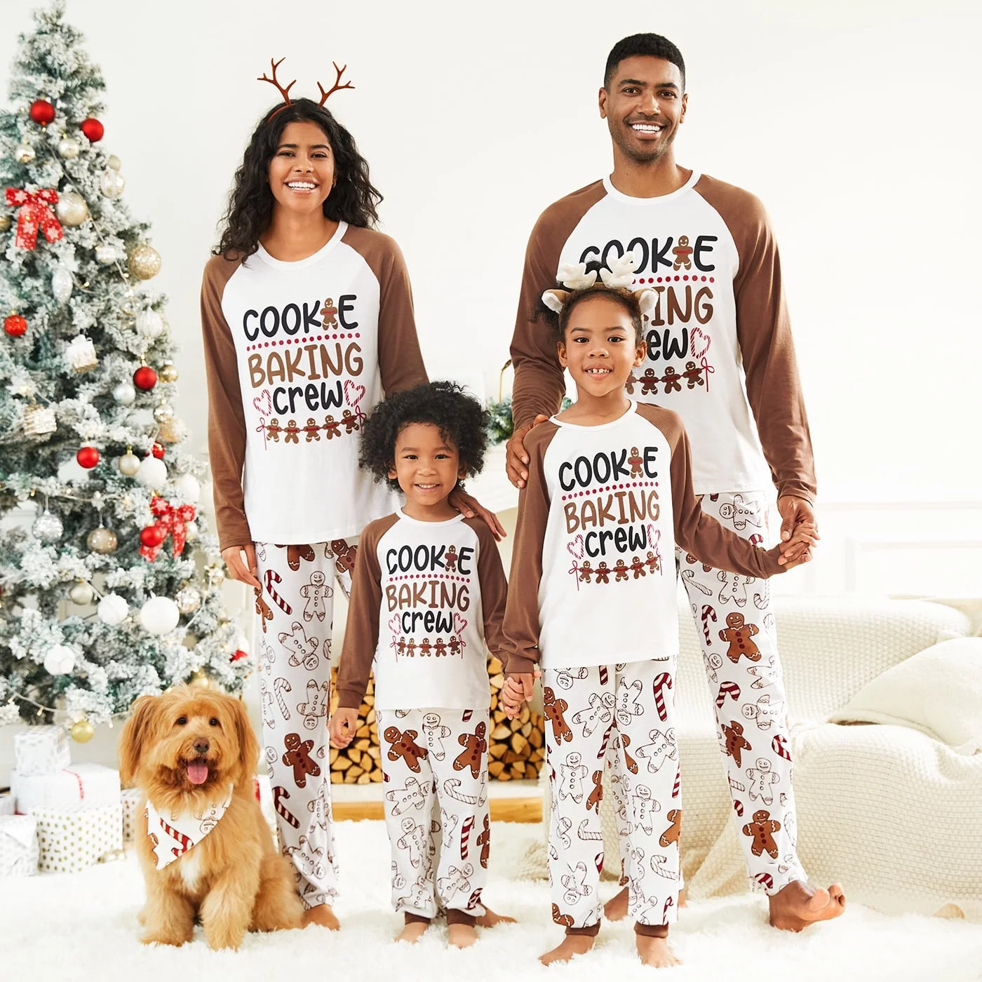 PatPat Christmas Pajamas Family Matching Pajamas Sets with Cute Gingerbread Man Pattern for Women... | Walmart (US)