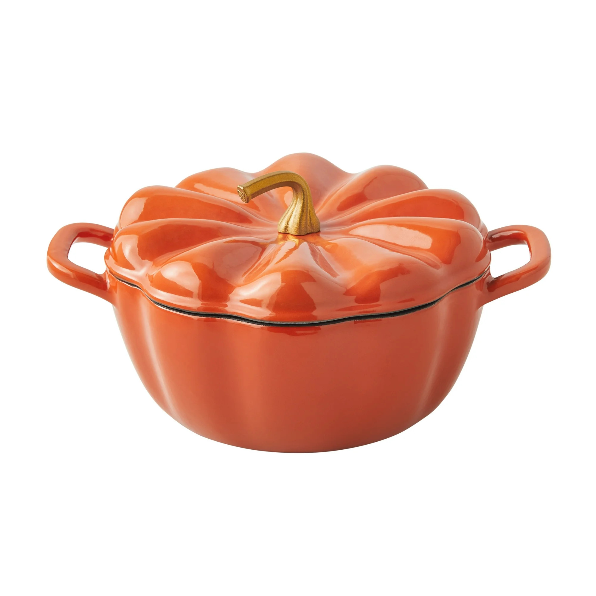 The Pioneer Woman 2-Quart Enamel-on-Cast Iron Pumpkin Dutch Oven, Orange | Walmart (US)