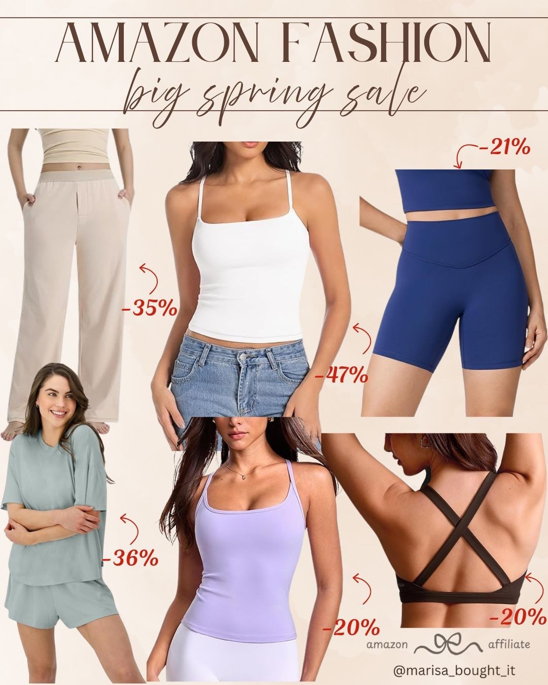 Spring is officially here, and the Amazon Big Spring Sale is the perfect excuse to refresh my wardrobe essentials! 🌸

I am obsessed with these activewear finds—from the buttery soft flared leggings to the viral square-neck tanks that go with everything. Whether I'm heading to a workout or just running errands, these pieces offer the perfect mix of comfort and style at a fraction of the price. 🏃‍♀️✨

I also couldn't resist grabbing these chic accessories to elevate my daily looks. The gold-buckle belts and classic shoulder bags add such a polished touch to a simple jeans-and-tee outfit. 👜

These deals are too good to pass up, so it's the best time to stock up on high-quality basics that look expensive but aren't! 👒💸

#AmazonFashion #AmazonSpringSale #SpringOutfits #ActivewearStyle #AmazonFinds #Basics #OOTD #SaleAlert

#LTKSaleAlert #LTKActive #LTKSeasonal