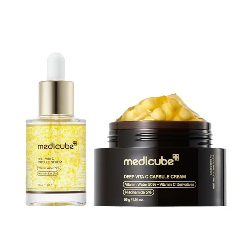 medicube Deep Vita C Capsule Serum & Cream Duo: Liposome Vita C Capsule Serum and Vita C Capsule Cream | Hydrating Vitamin C Capusle for Dull, Uneven-Looking Skin | Amazon (US)