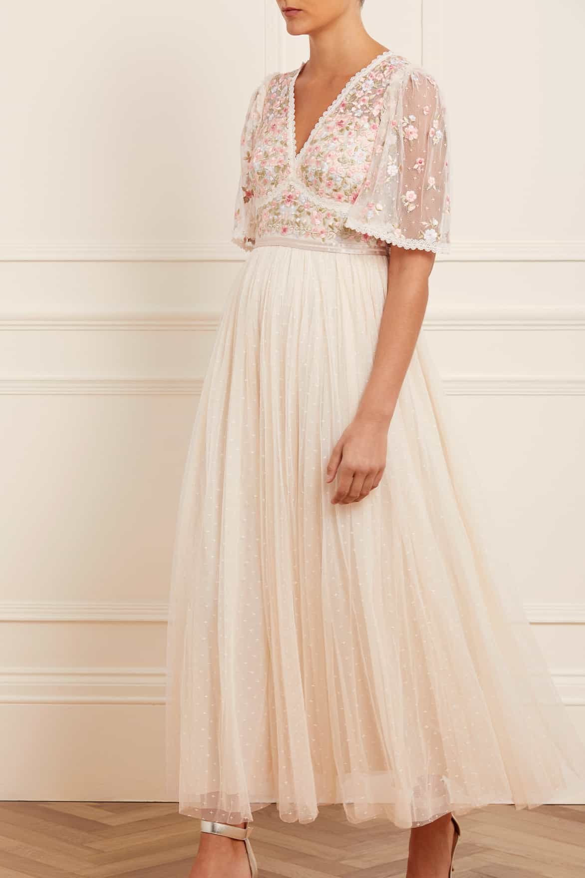 Ribbon Bouquet Bodice Ankle Gown | Needle & Thread