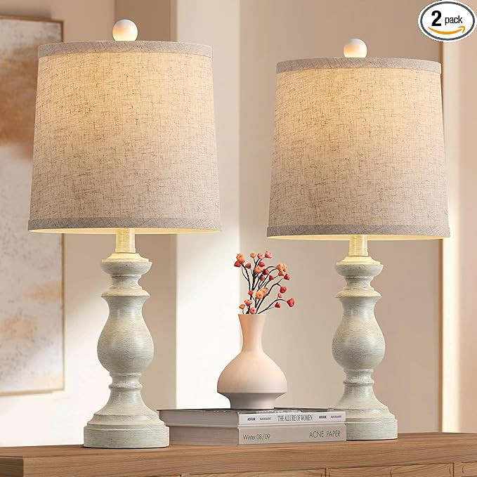 PARTPHONER Traditional Table Lamp Set of 2, Rustic Farmhouse Table Lamps for Living Room Bedroom,... | Amazon (US)