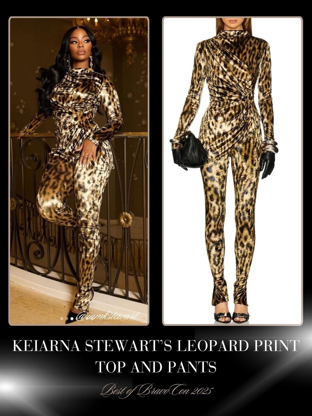 Keiarna Stewart’s Leopard Print Top and Pants 