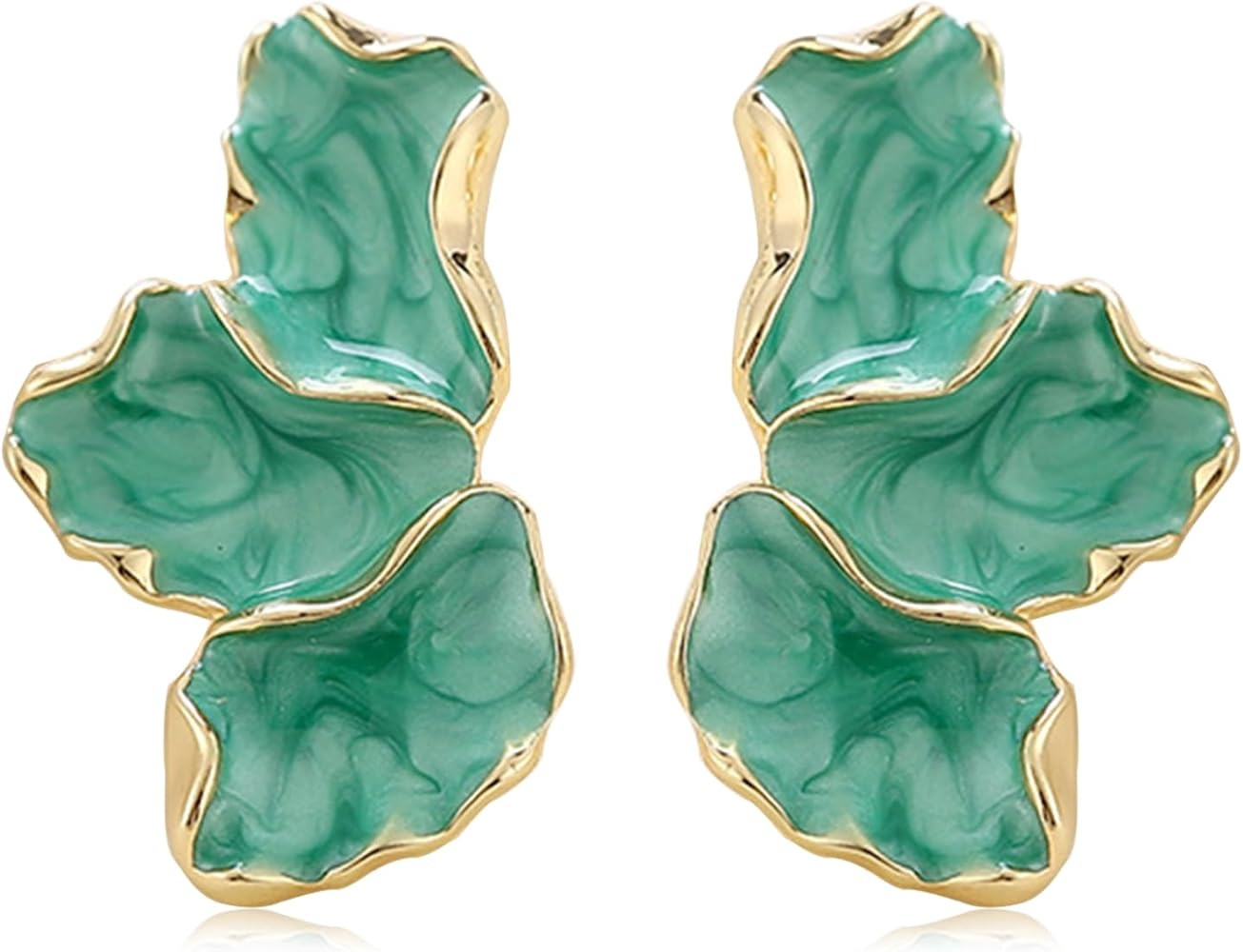 Big Flower Earrings for Women Irregular Petal Earrings Unique Statement Earrings Enamel Earrings ... | Amazon (US)