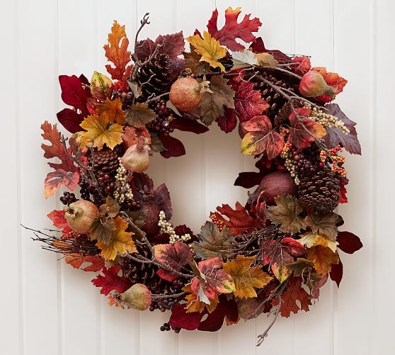 Faux Pomegranate & Pinecone Wreath | Pottery Barn (US)