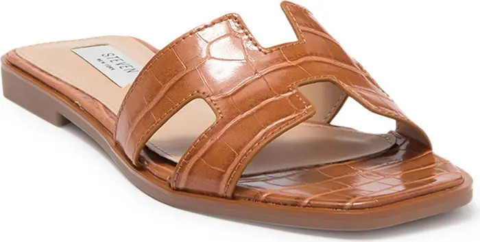 Steven New York Harlien Croc Embossed Slide Sandal | Nordstromrack | Nordstrom Rack