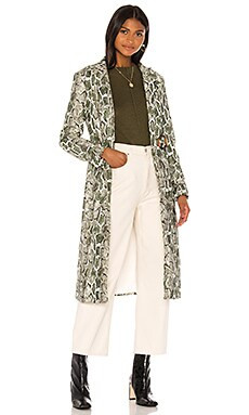 Song of Style Desmond Faux Leather Coat in Green Snake from Revolve.com | Revolve Clothing (Global)