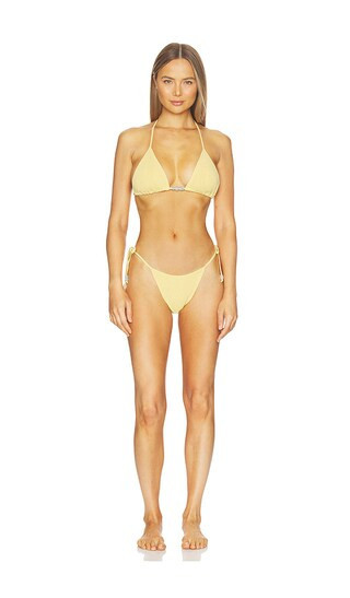 Hunza G Gina Beaded Bikini in Yellow. | Revolve Clothing (Global)