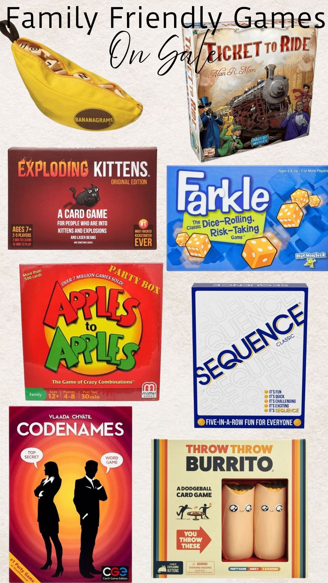 The best of family friendly games on sale! If you’re a game night family, you need these. We play them all the time!

Kids gifts, teen gifts, family gifts, holiday fun, gift guide, gifts for adults, gifts for kids, Black Friday, Cyber Mondayy

#LTKSaleAlert #LTKCyberWeek #LTKGiftGuide