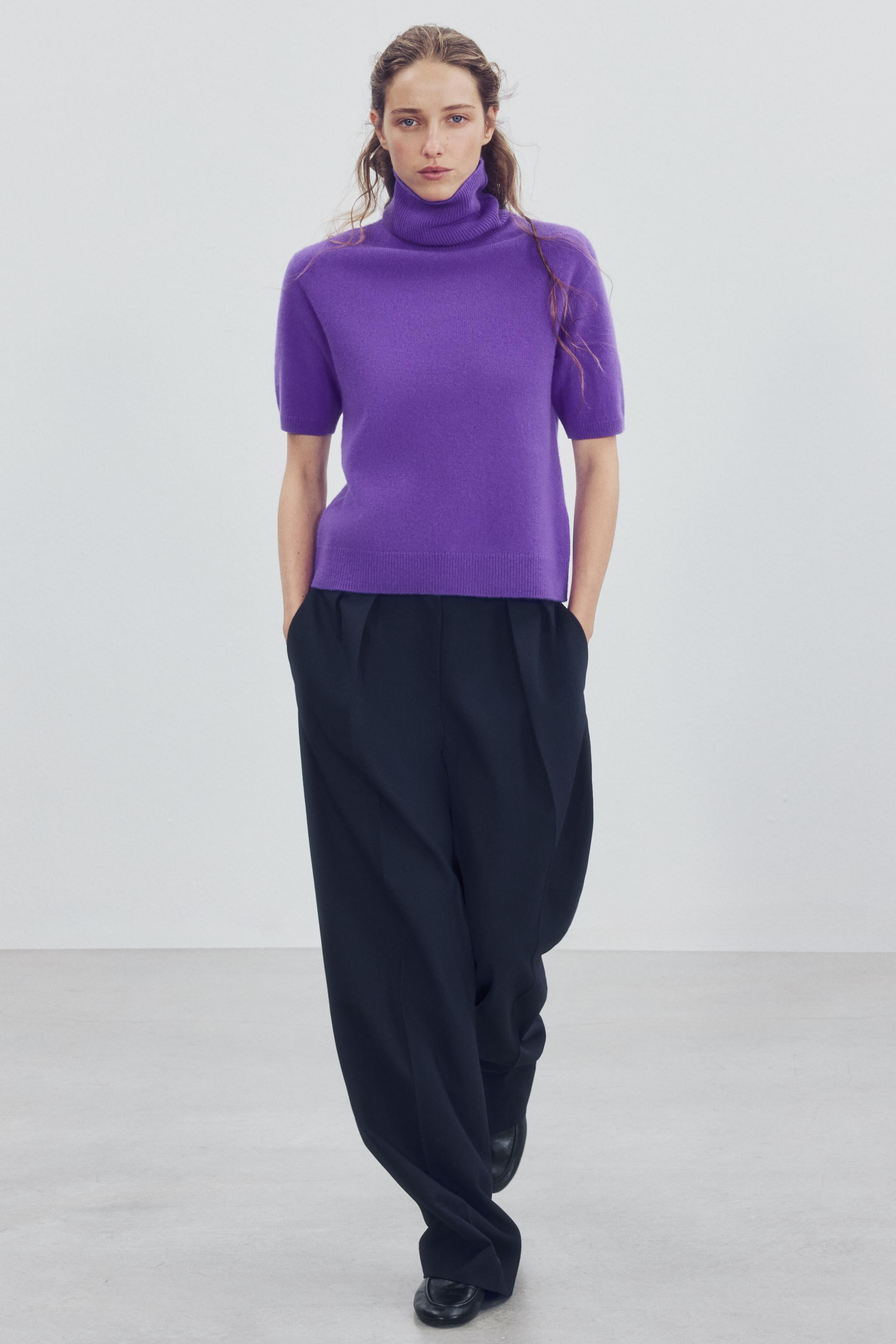 SHORT SLEEVE 100% WOOL SWEATER | Zara US