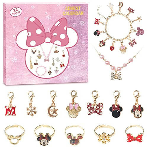 Christmas Advent Calendar 2025 for Girls 24 Days Countdown Calendar with DIY Charm Bracelet&Necklace, Rings Xmas Holiday Gift for Daughter, Niece | Amazon (US)