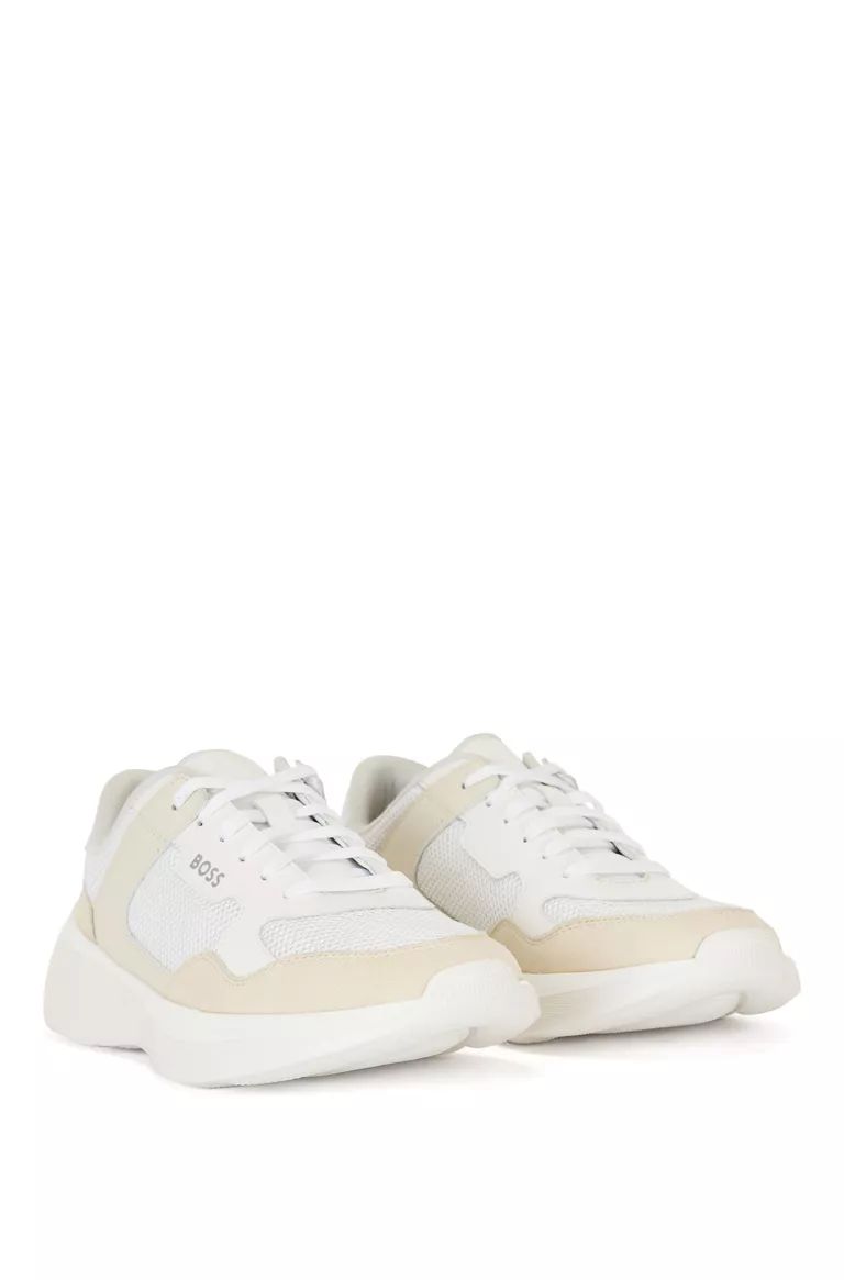 Chunky-sole trainers in mixed materials | Hugo Boss (UK)