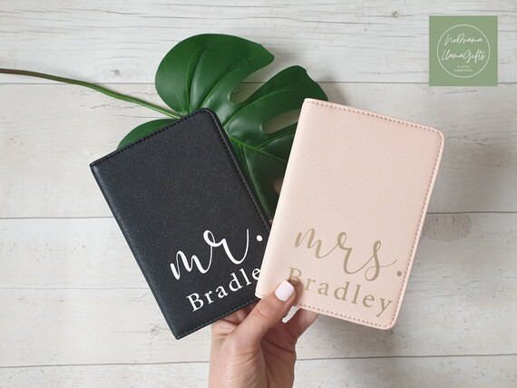 Mr & Mrs Passport Holder and Luggage Tag, Mrs Gift, Mr Gift, Gift for Couples, Passport Cover and... | Etsy (US)