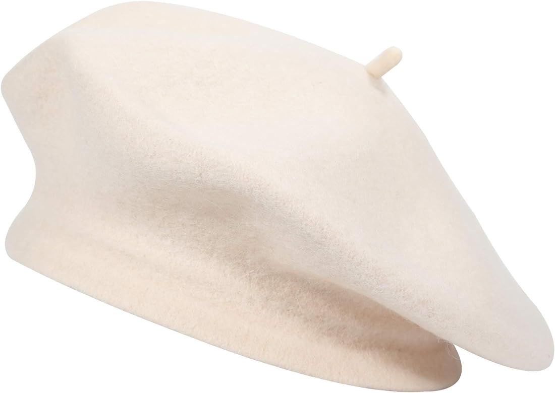 ZLYC Wool French Beret Hat Solid Color Beret Cap for Women Girls | Amazon (US)