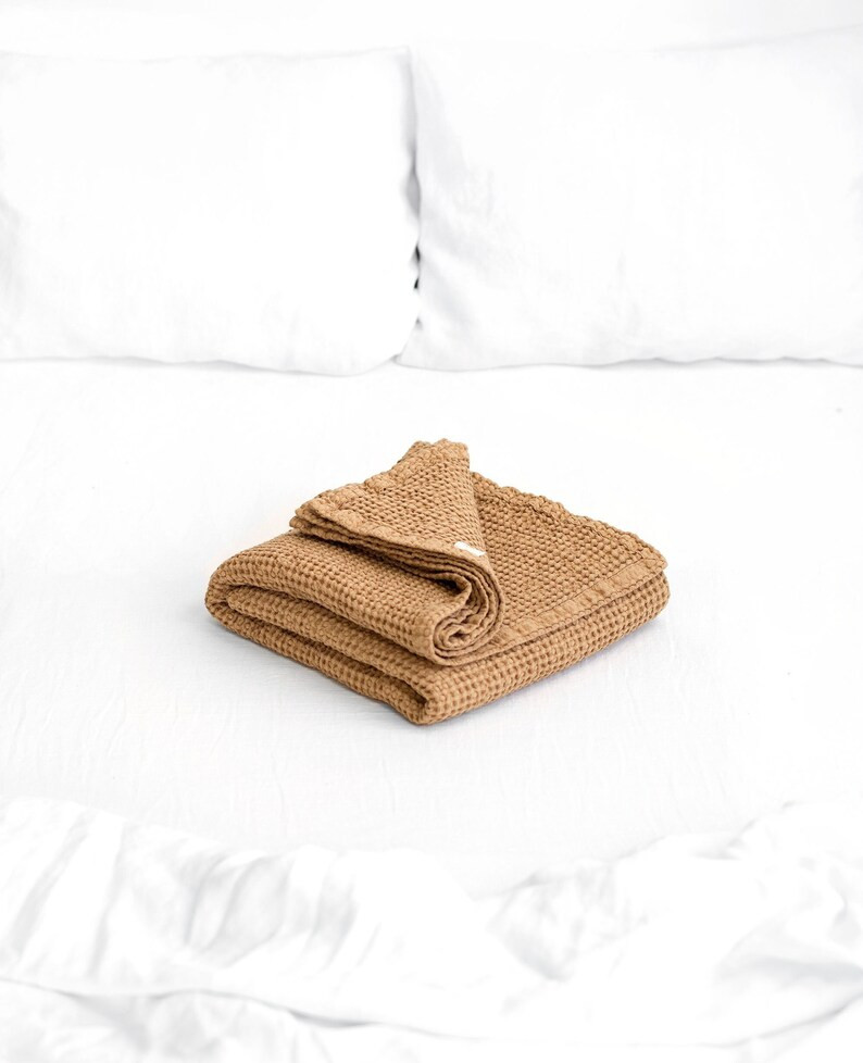 Waffle Blanket in Peanut Brown. Extra Soft Nude Waffle Throw | Etsy | Etsy (US)