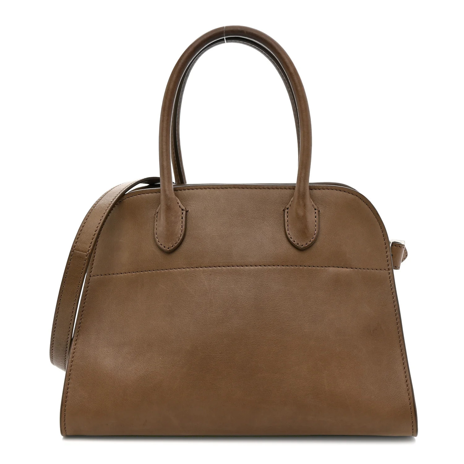 Polished Saddle Calfskin Soft Margaux 10 Bag Mouse Grey | FASHIONPHILE (US)