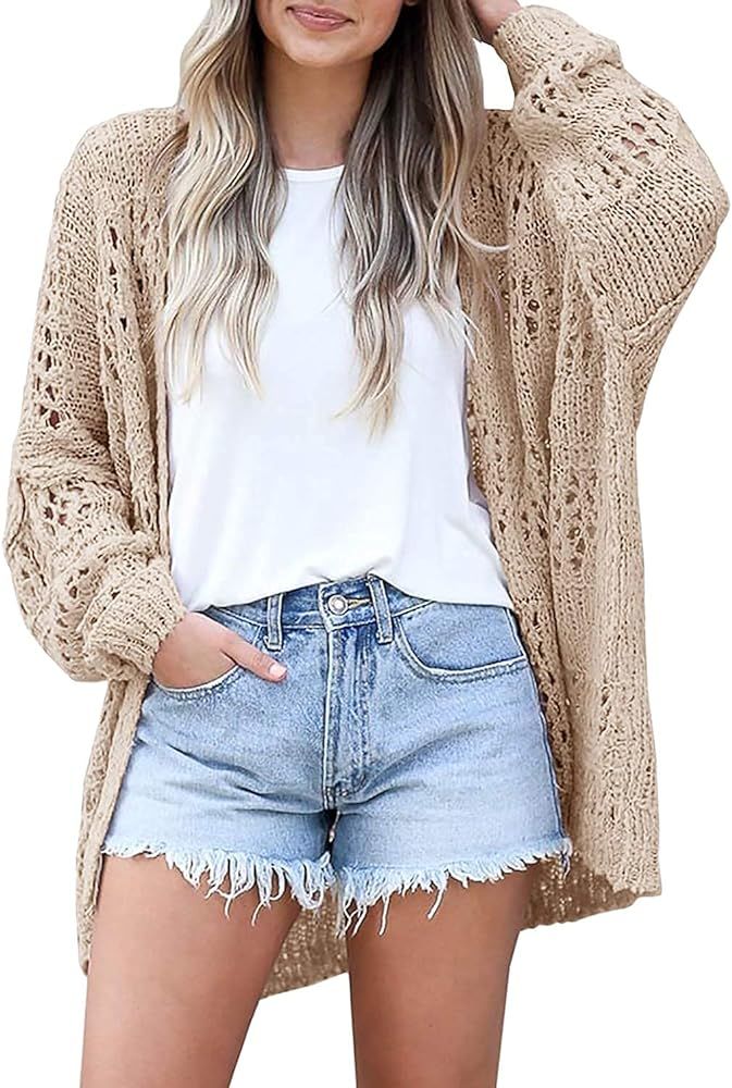 Gnpolo Lightweight Summer Cardigan for Women Spring Netted Crochet Cardigans Sweaters | Amazon (US)
