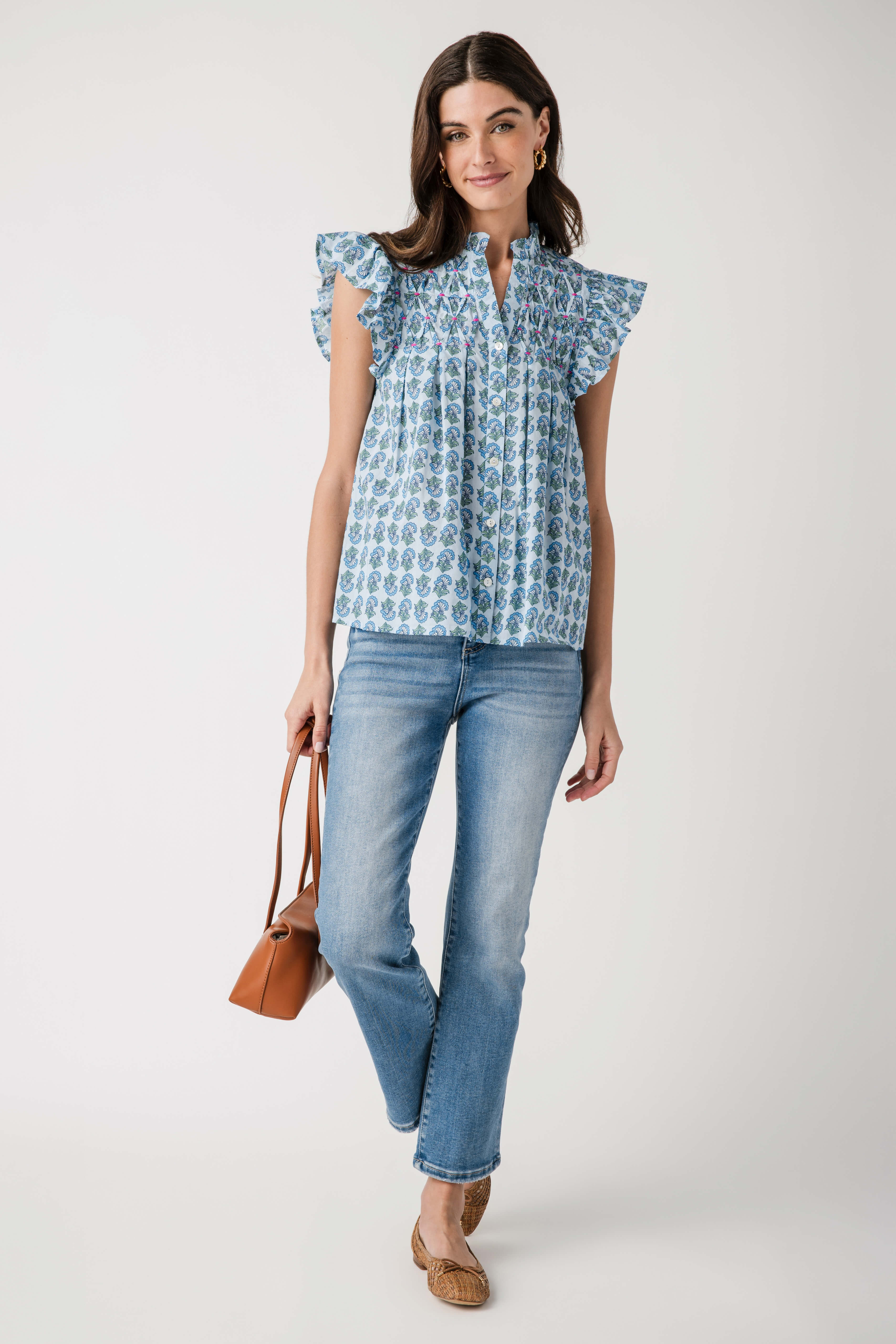 THML Block Print Button Up Top | Social Threads