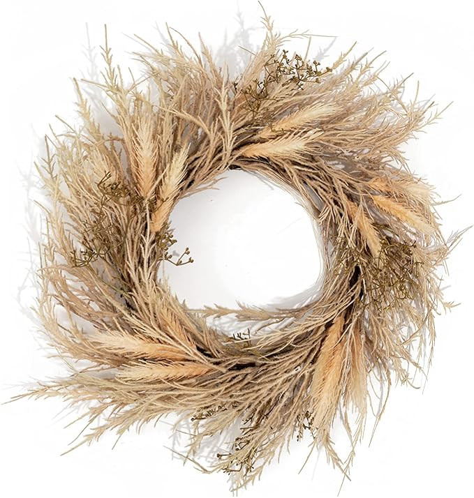 HERON Home Décor Artificial Pampas, 24 inch Wreath, Boho Decor, Grass Decor for Pampas Grass Pla... | Amazon (US)