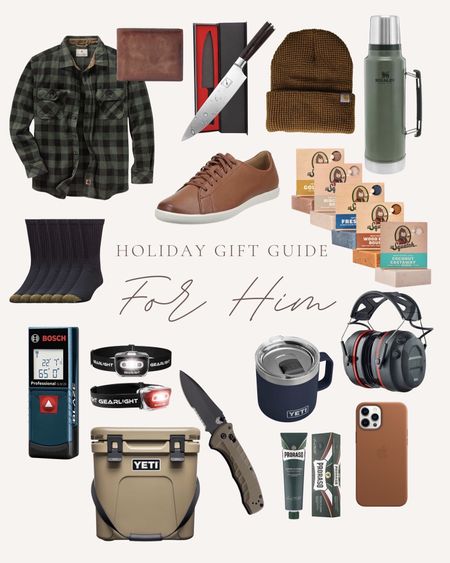 gift guide for him / holiday gifts for men / mens essentials / head phones / sneakers/ stanley thermal / pocket knife / head light / yeti cooler / laser / phone case / flannels / beanie / wallet / socks / yeti cup

#LTKGiftGuide #LTKbaby #LTKfamily
