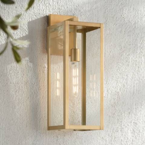 Titan 20 1/4" High Soft Gold Clear Glass Outdoor Wall Light | Lamps Plus