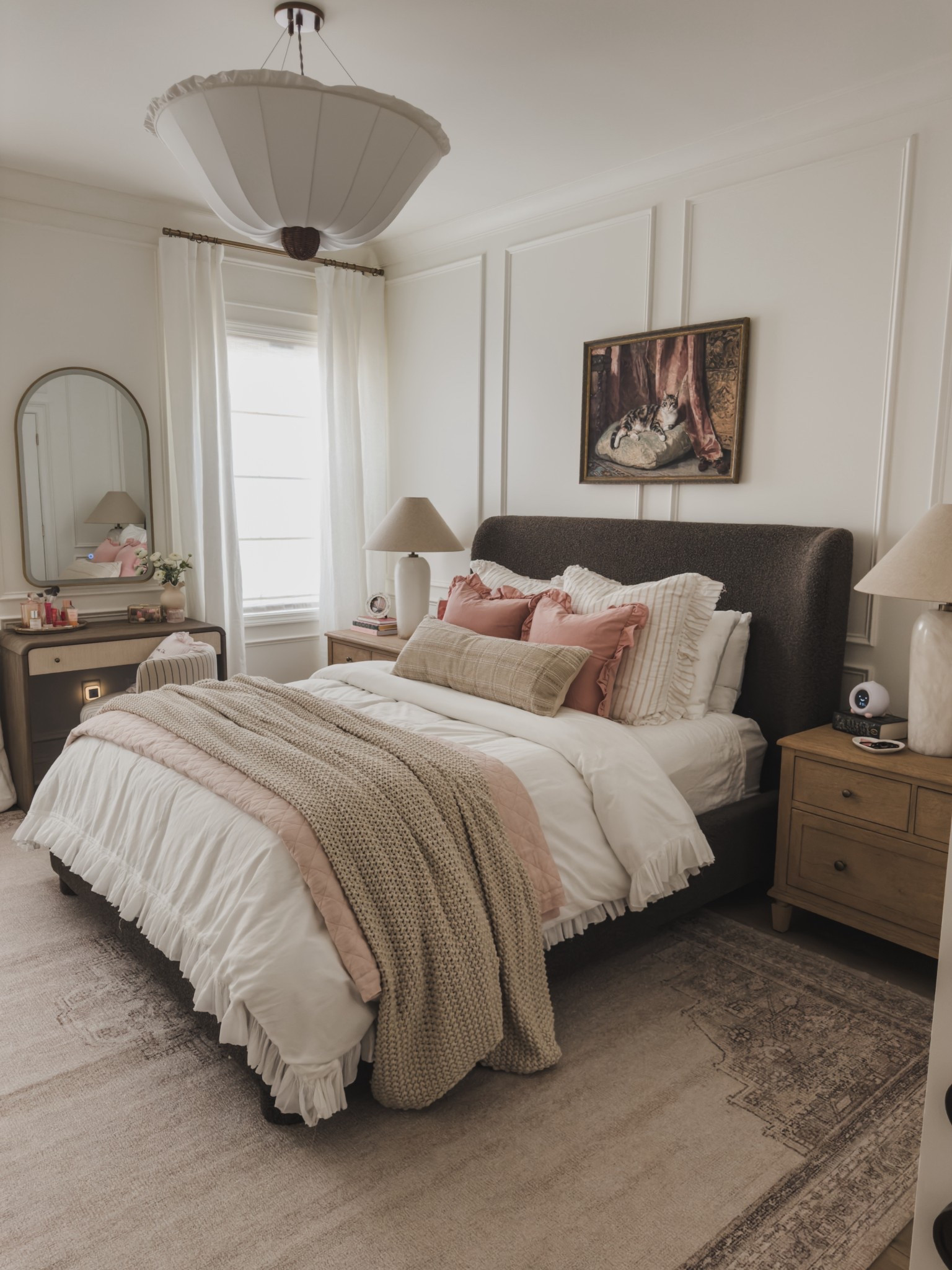 Teen girl bedroom refresh! When designing a space for a growing teen, I always try to incorporate pieces that will evolve with them over the years. With a pop of pink, timeless pieces, and little touches that feel just like Emma — this space finally feels like a space where she can grow and be herself!

Home finds, neutral home inspo, teen girl bedroom refresh, light and bright, girly bedroom, ruffled throw pillow, digital art, statement lighting, vintage style area rug, nightstand details, furniture favorites, neutral wood tones, wainscoting detail, bedroom desk, accent chair, arched mirror, linen curtain, brass detail, table lamp, cozy throw blanket, Pottery Barn style, Target style, Galey Alix, Livabliss, Crate and Barrel, found it on Amazon, Two Pages, shop the look!

#LTKSeasonal #LTKHome #LTKKids