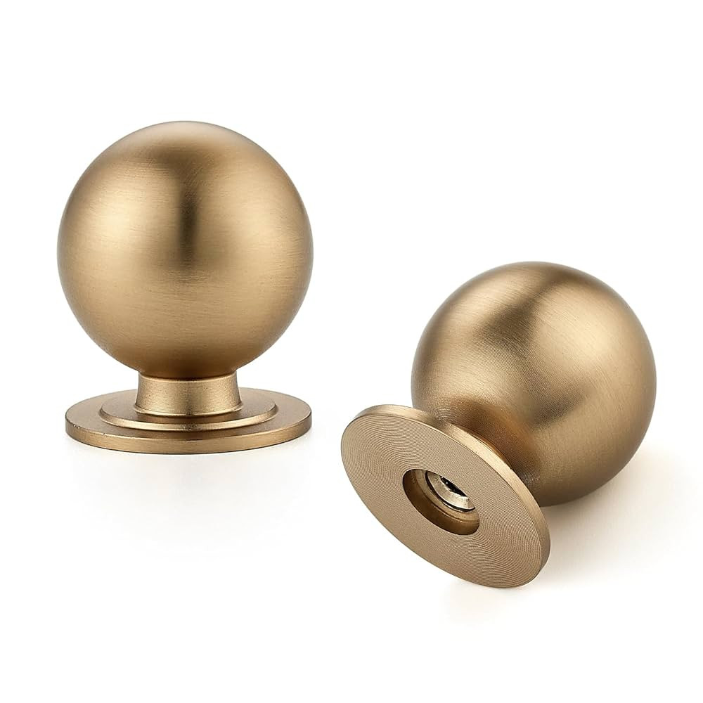 12 Pack Champagne Bronze Cabinet Knobs, Round Dresser Knobs, Ball Kitchen Cabinet Hardware, 0.95"... | Amazon (US)