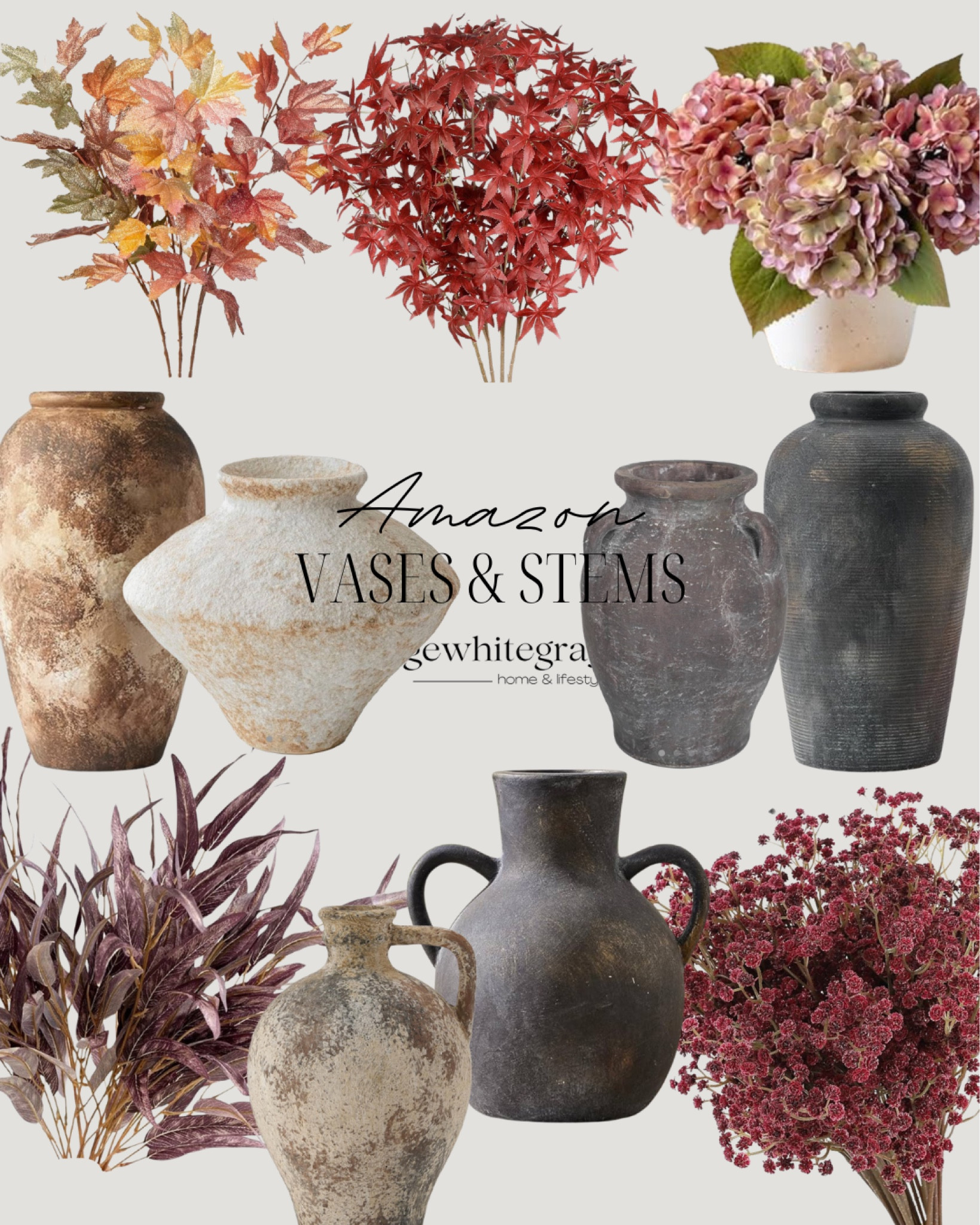 Autumn / fall vases and stems that are gorgeous for the season!! Fall home decor, fall faux flowers, fake fall florals, faux fall stems. Autumn decor. Fall decor. 

#LTKFindsUnder100 #LTKSeasonal #LTKHome