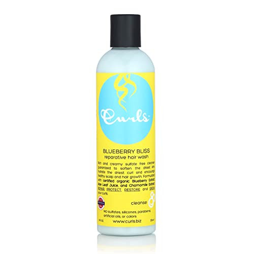 Curls Blueberry Bliss Reparative Hair Wash - 8 oz, Encourage Balanced Scalp, Rich and Creamy Sulfate-Free Cleanser, For Wavy, Curly, and Coily Hair Types | Amazon (US)