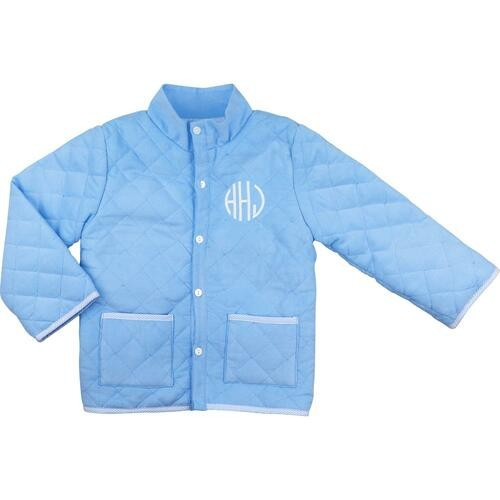 Blue Cord Quilted Coat - Shipping Mid-November | Cecil and Lou