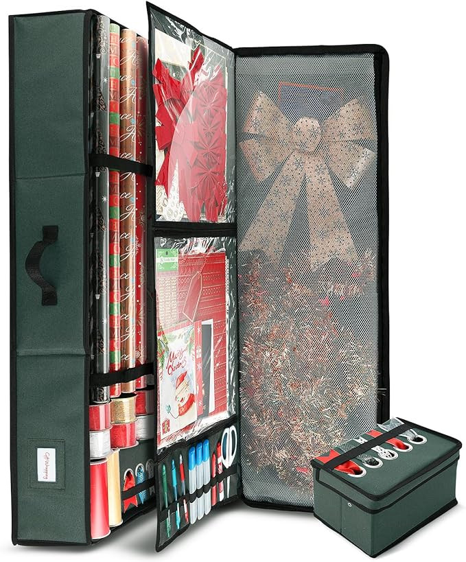 Hearth & Harbor Holiday Storage with Extra 2 PC of Christmas Storage Bins and Ribbon Storage Orga... | Amazon (US)