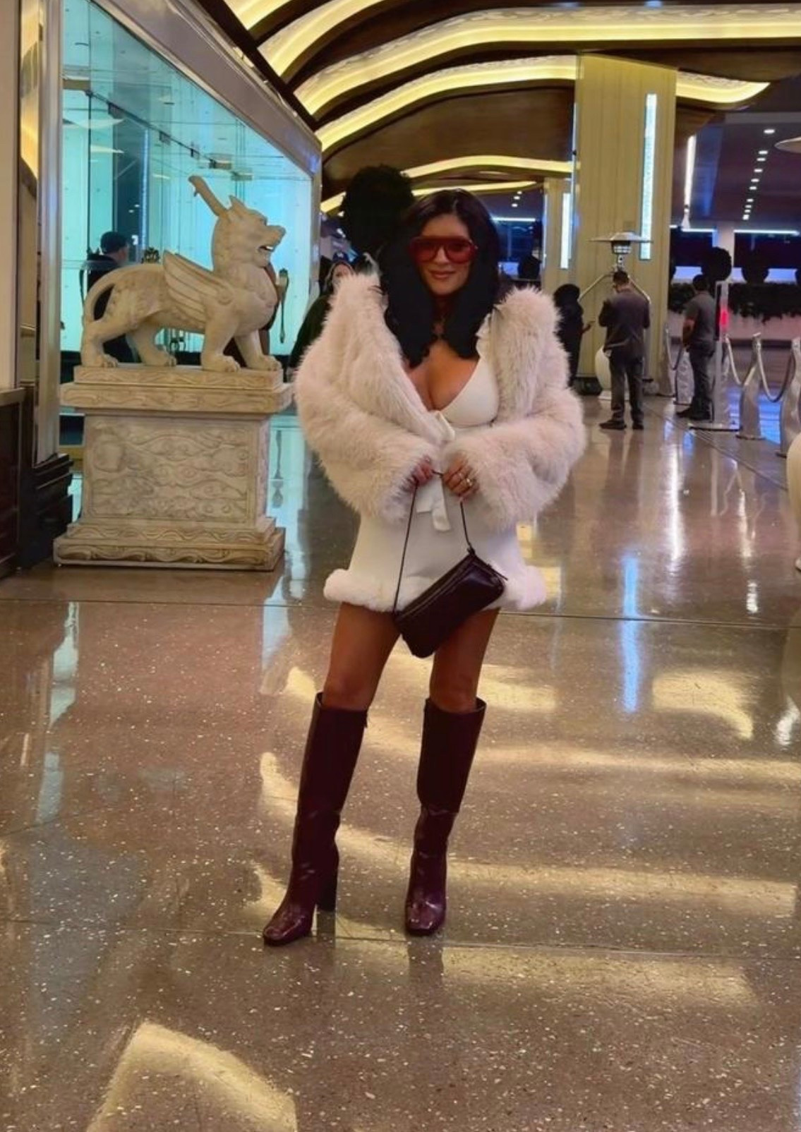 Faux fur and burgundy boots for a little extra drama 🤍🍷 This look is giving major night-out energy.

#NightOutStyle #FauxFur #FallFashion

#LTKdayinmylife #LTKootd #LTKstorytime