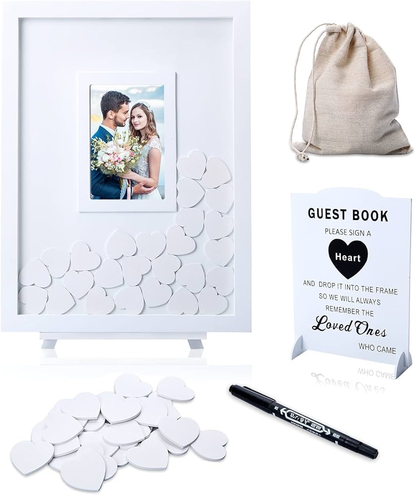Othran Wedding Guest Book, Wedding Guest Book Alternative with Wooden Hearts, Guest Book Wedding ... | Amazon (US)