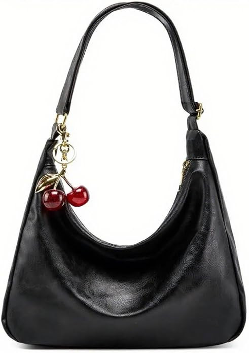 Hobo Bags for Women Leather,Foldable Slouchy Shoulder Purse Crossbody Handbag,Soft Vegan Brown To... | Amazon (US)