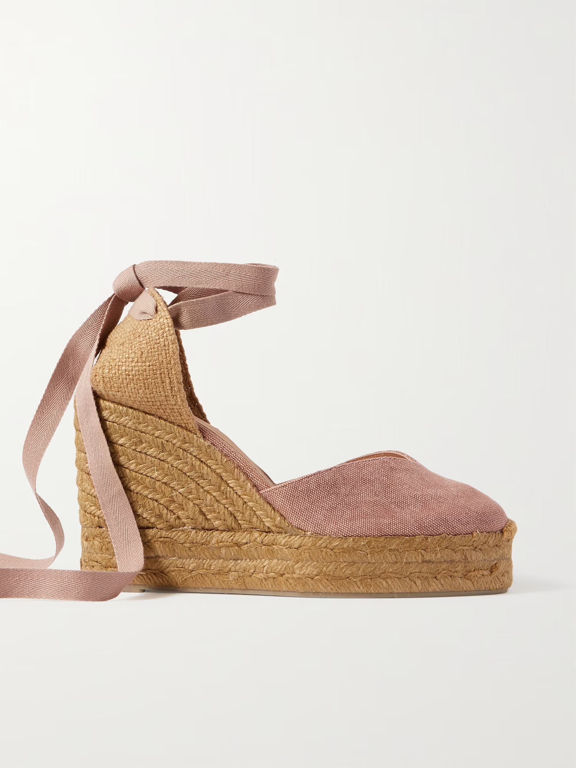 Blush Chiara 80 canvas wedge espadrilles | CASTAÑER | NET-A-PORTER | NET-A-PORTER (US)