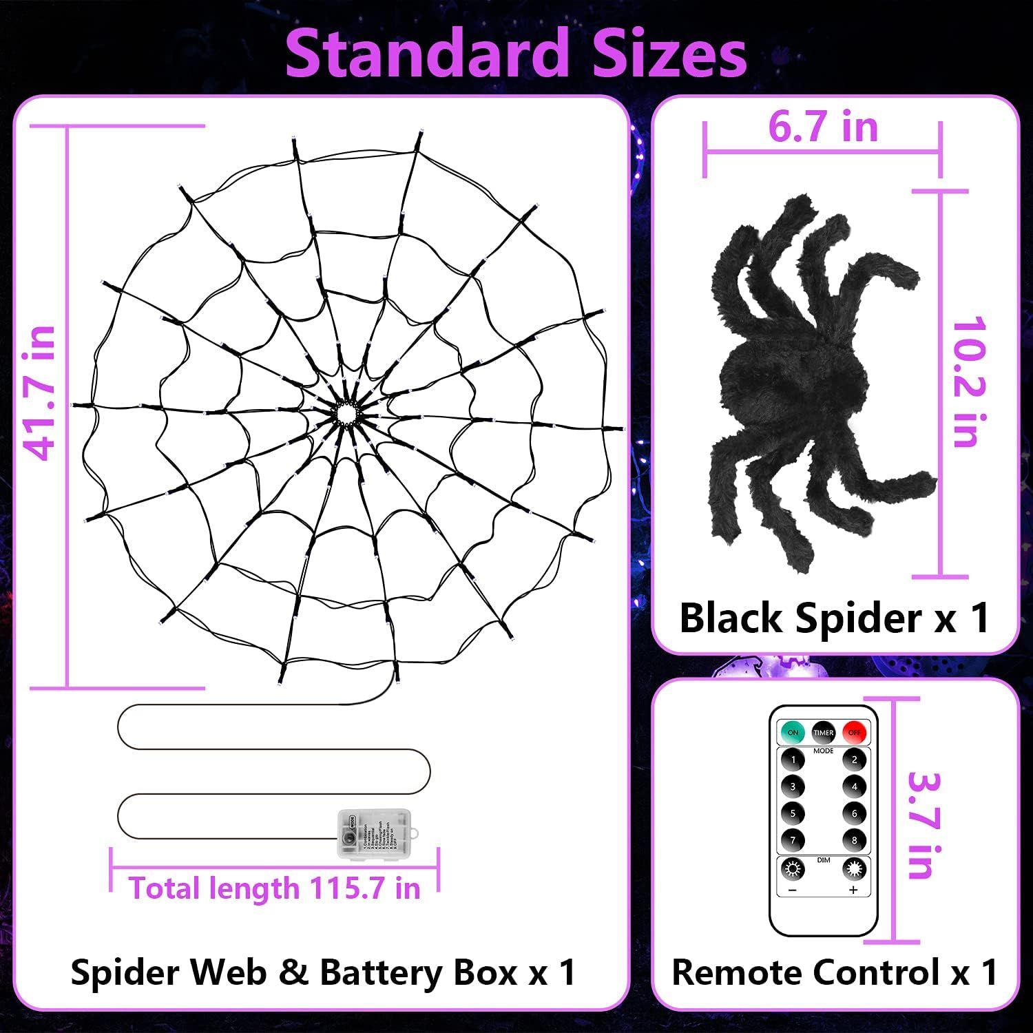 Amazon.com : Halloween Decorations Spider Web Lights, 70 LED 8 Modes Battery Operated Waterproof ... | Amazon (US)