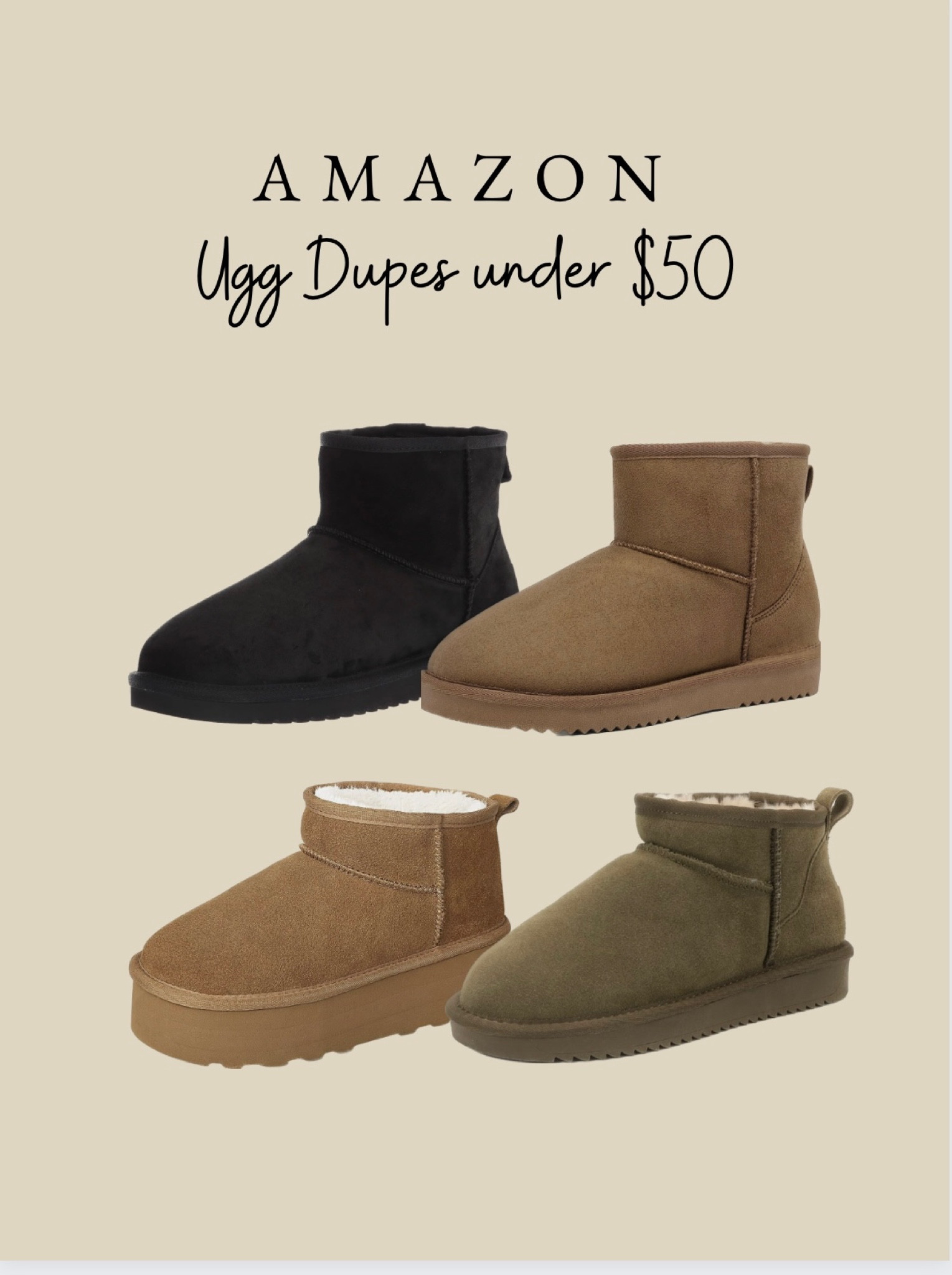 Ugg look alikes on Amazon! #uggdupes #falloutfits #fallshoes 

#LTKFind #LTKSeasonal