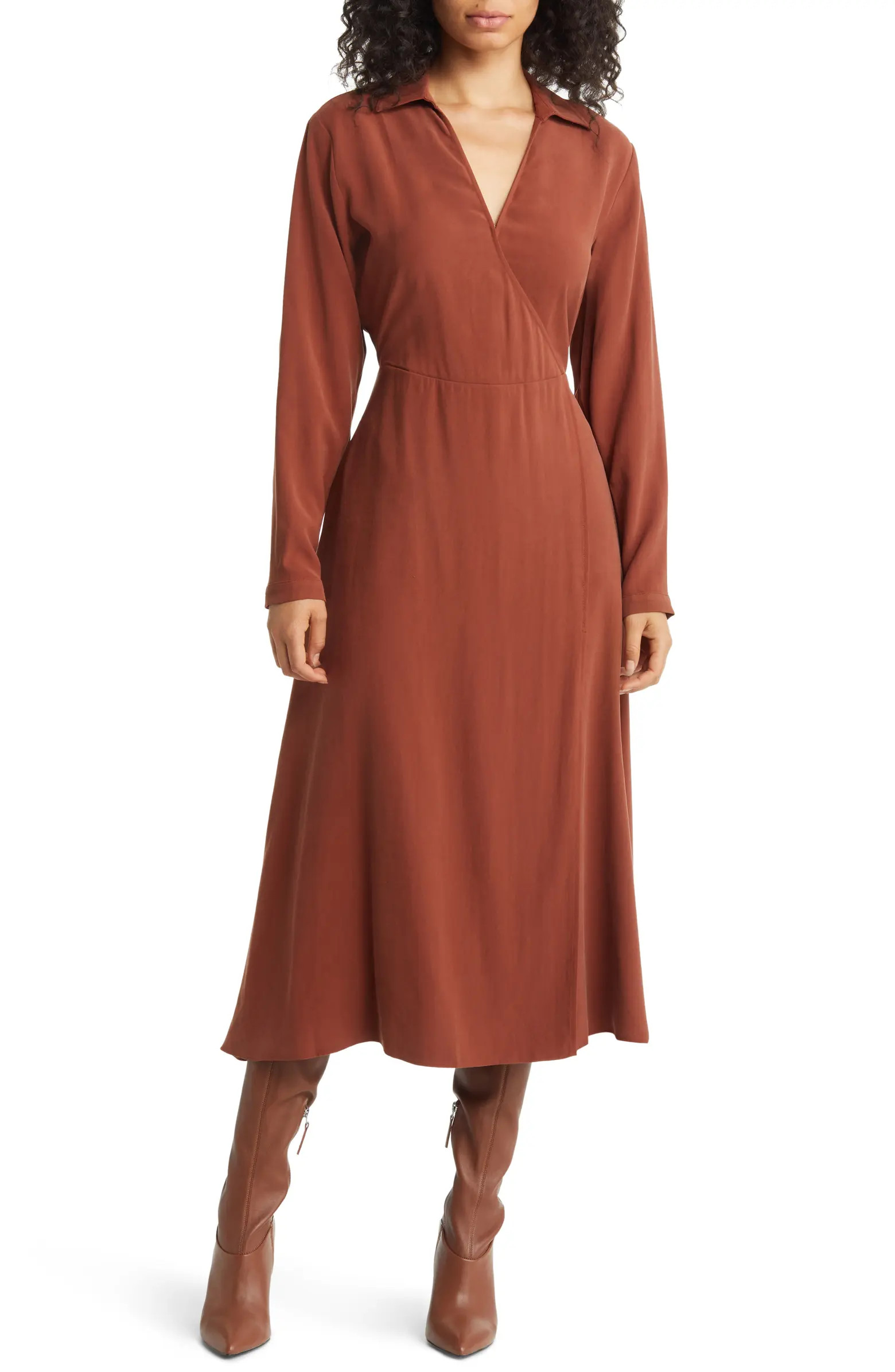 Long Sleeve A-Line Dress | Nordstrom