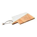 Main + Mesa Acacia Wood and Marble Cutting Board with Brass Inlay, White/Natural | Amazon (US)