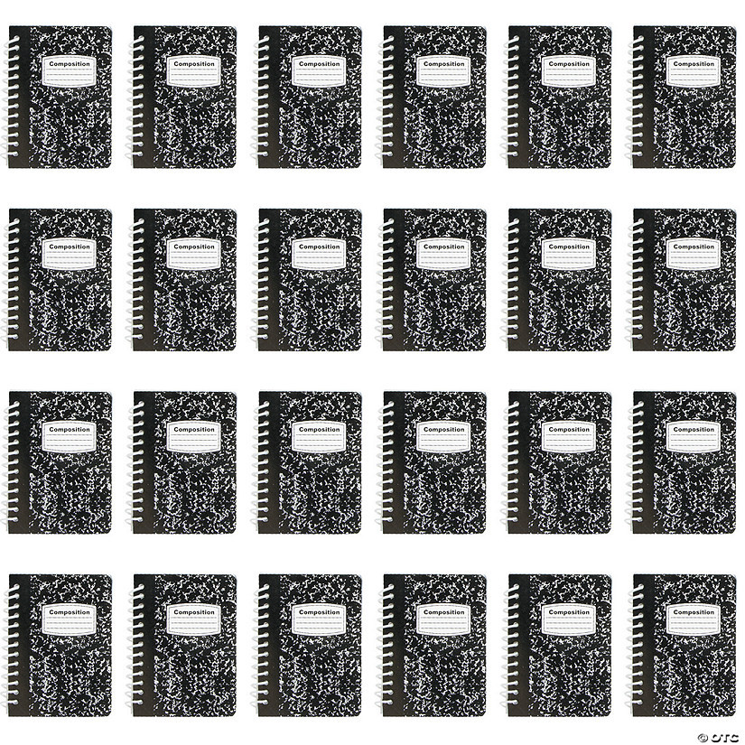 2 1/2" x 3 1/2" Mini Composition Book Paper Spiral Notebooks - 24 Pc. | Oriental Trading Company
